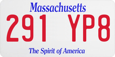 MA license plate 291YP8