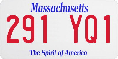 MA license plate 291YQ1