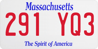 MA license plate 291YQ3