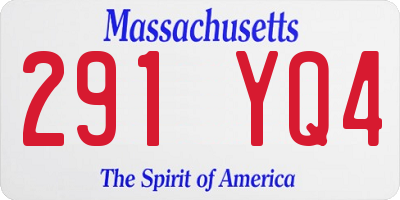 MA license plate 291YQ4