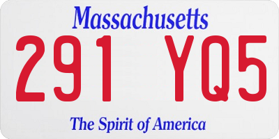 MA license plate 291YQ5