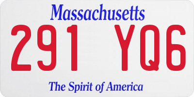 MA license plate 291YQ6