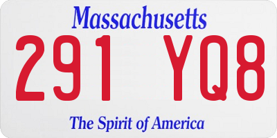 MA license plate 291YQ8