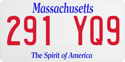 MA license plate 291YQ9