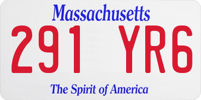MA license plate 291YR6