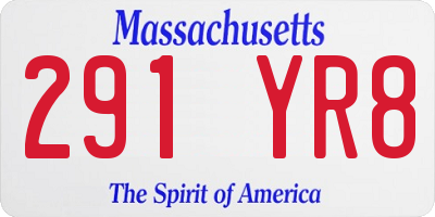 MA license plate 291YR8