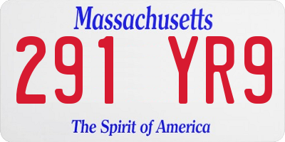 MA license plate 291YR9