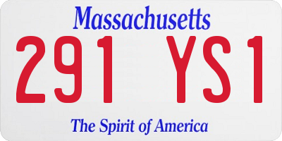 MA license plate 291YS1