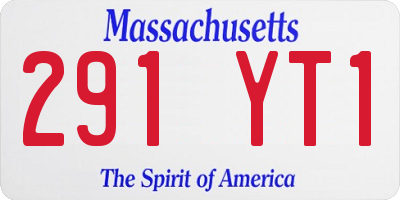 MA license plate 291YT1