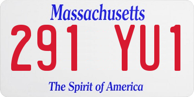 MA license plate 291YU1
