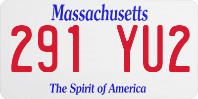 MA license plate 291YU2