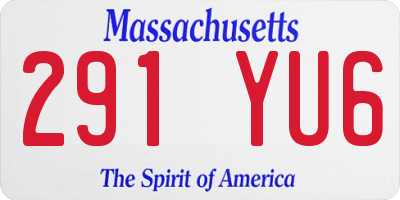 MA license plate 291YU6