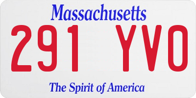 MA license plate 291YV0