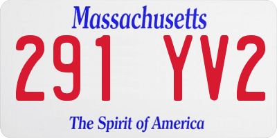 MA license plate 291YV2