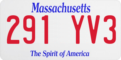 MA license plate 291YV3