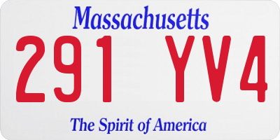 MA license plate 291YV4