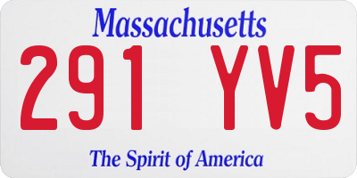 MA license plate 291YV5