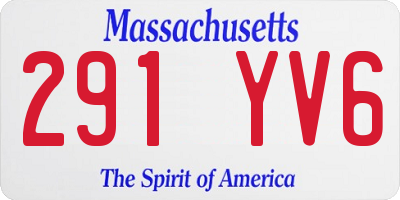MA license plate 291YV6