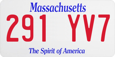 MA license plate 291YV7