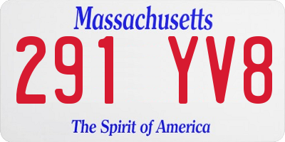 MA license plate 291YV8