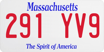 MA license plate 291YV9