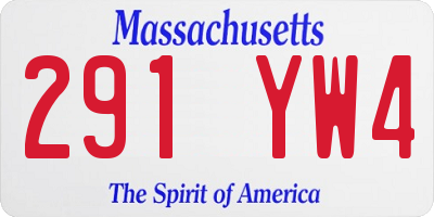 MA license plate 291YW4