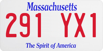MA license plate 291YX1