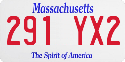 MA license plate 291YX2