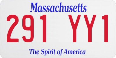 MA license plate 291YY1