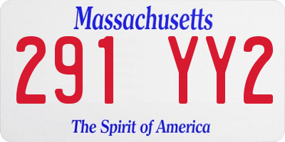 MA license plate 291YY2
