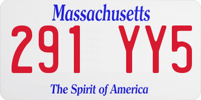 MA license plate 291YY5