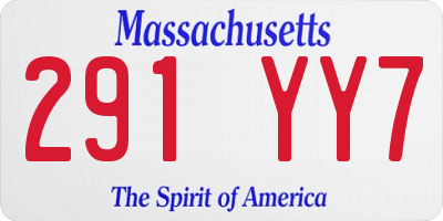 MA license plate 291YY7