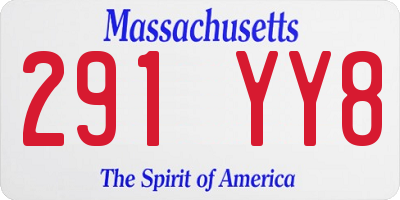 MA license plate 291YY8