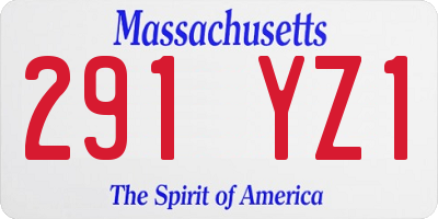 MA license plate 291YZ1