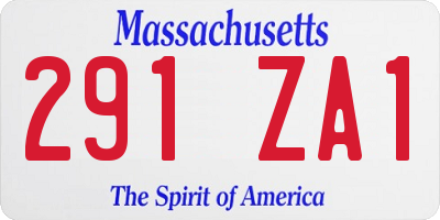 MA license plate 291ZA1