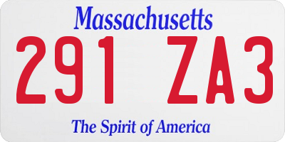 MA license plate 291ZA3