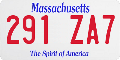 MA license plate 291ZA7