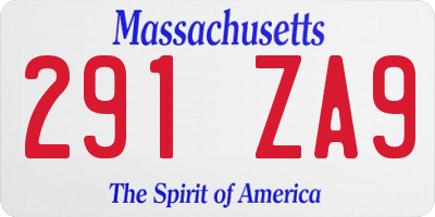 MA license plate 291ZA9