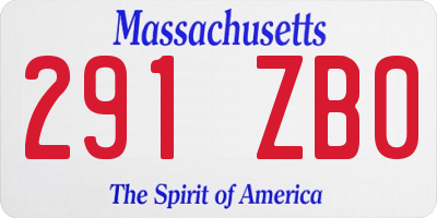 MA license plate 291ZB0