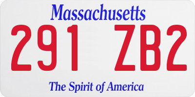 MA license plate 291ZB2