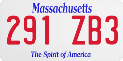 MA license plate 291ZB3