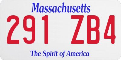 MA license plate 291ZB4