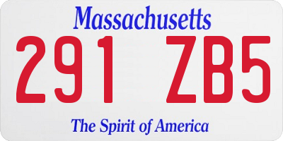 MA license plate 291ZB5