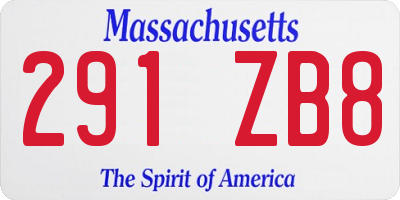 MA license plate 291ZB8