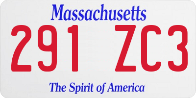 MA license plate 291ZC3