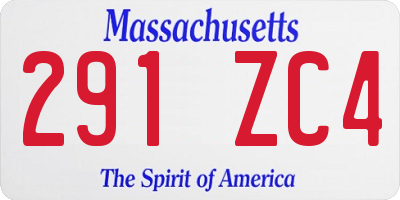 MA license plate 291ZC4