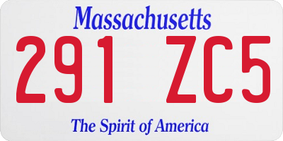MA license plate 291ZC5
