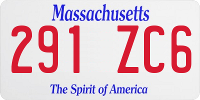 MA license plate 291ZC6