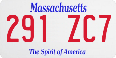 MA license plate 291ZC7