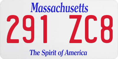 MA license plate 291ZC8